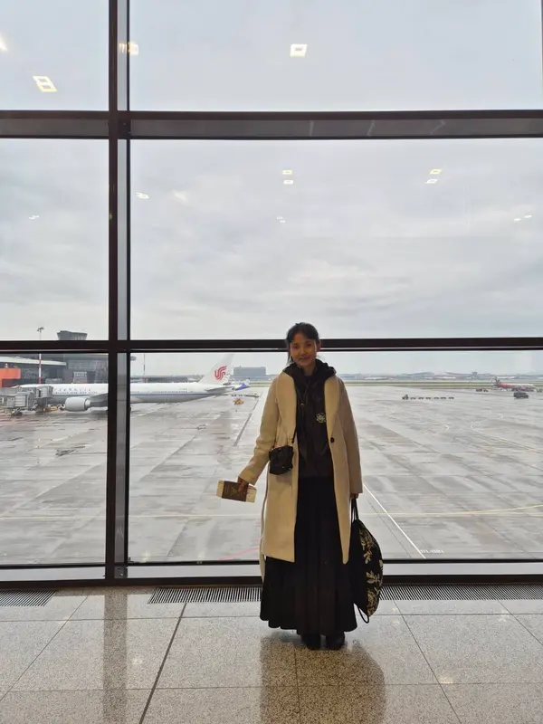 Arriving at the airport in Russia for the election study visit